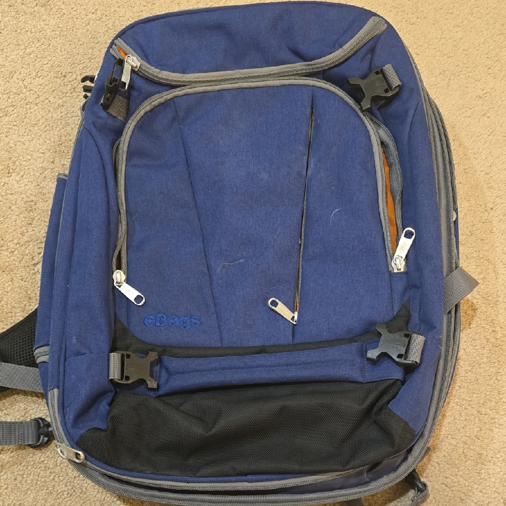 Navy Blue Travel Backpack - Great Carry-on Travel Bag